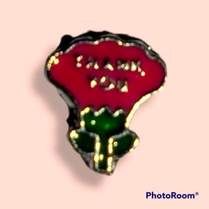 Pink Thank You Rose Floating Charm